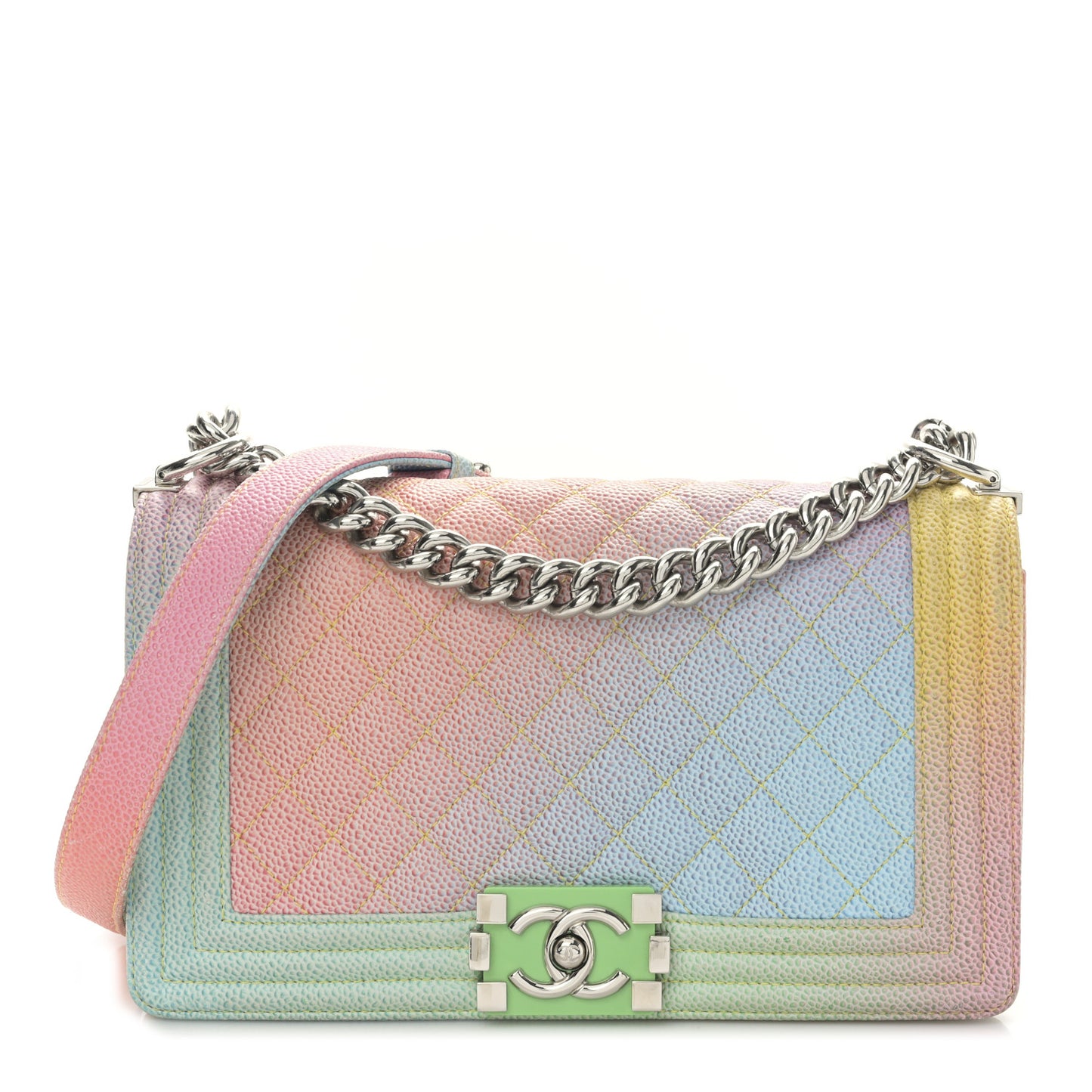 Caviar Quilted Medium Cuba Rainbow Boy Flap Multicolor