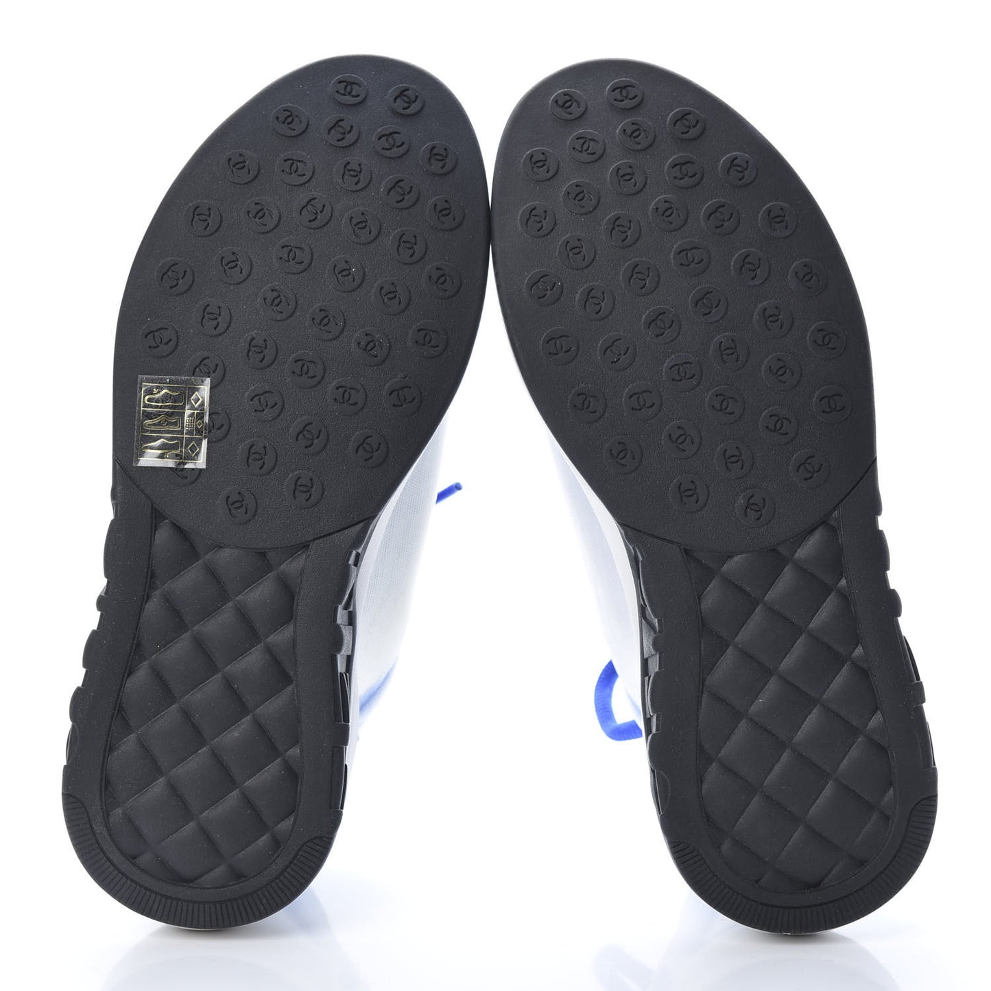 Calfskin Mesh Lyrca Womens Logo Sneakers 36.5 White Blue