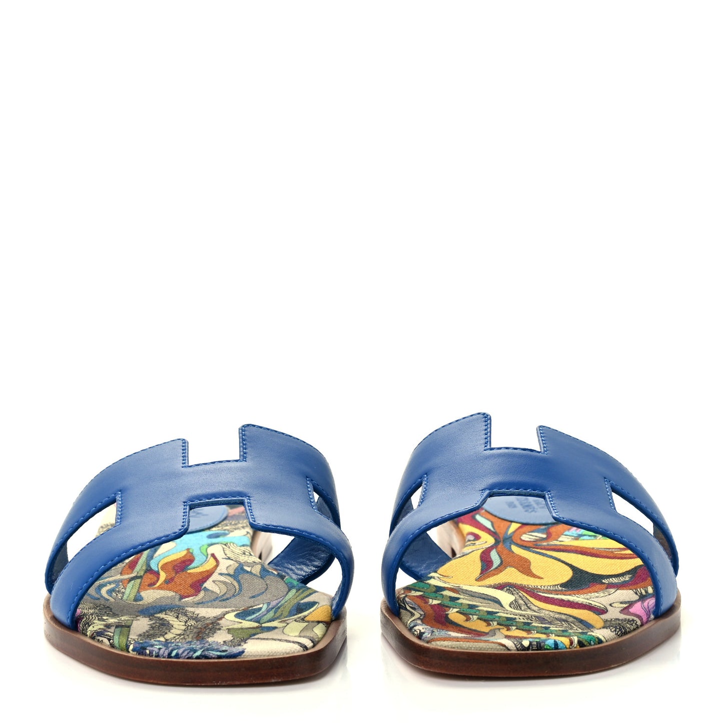Calfskin Oran Sandals 36.5 Bleu Zanzibar