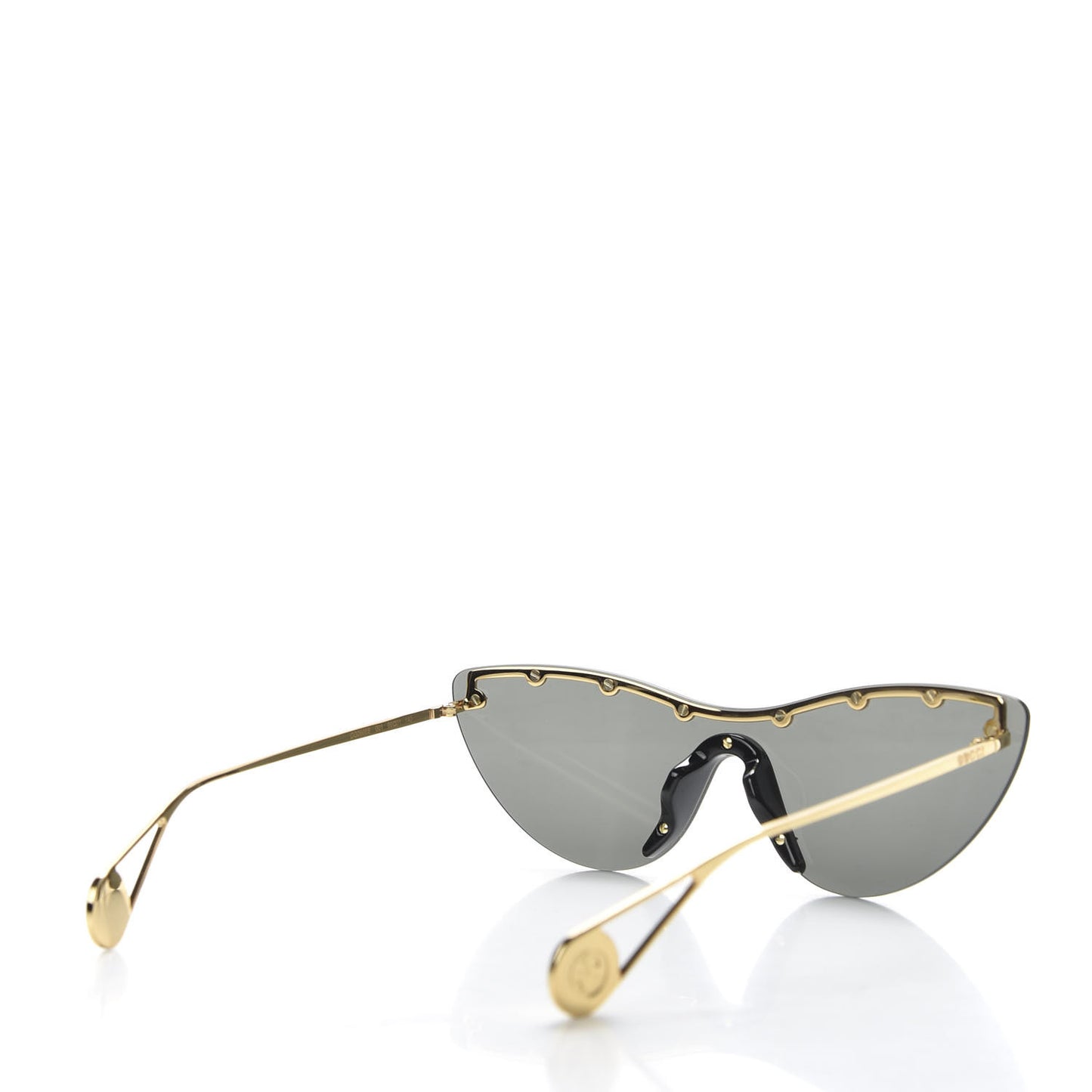 Metal Rimless Star Studded 90mm Cat Eye GG0666S Sunglasses Black Gold