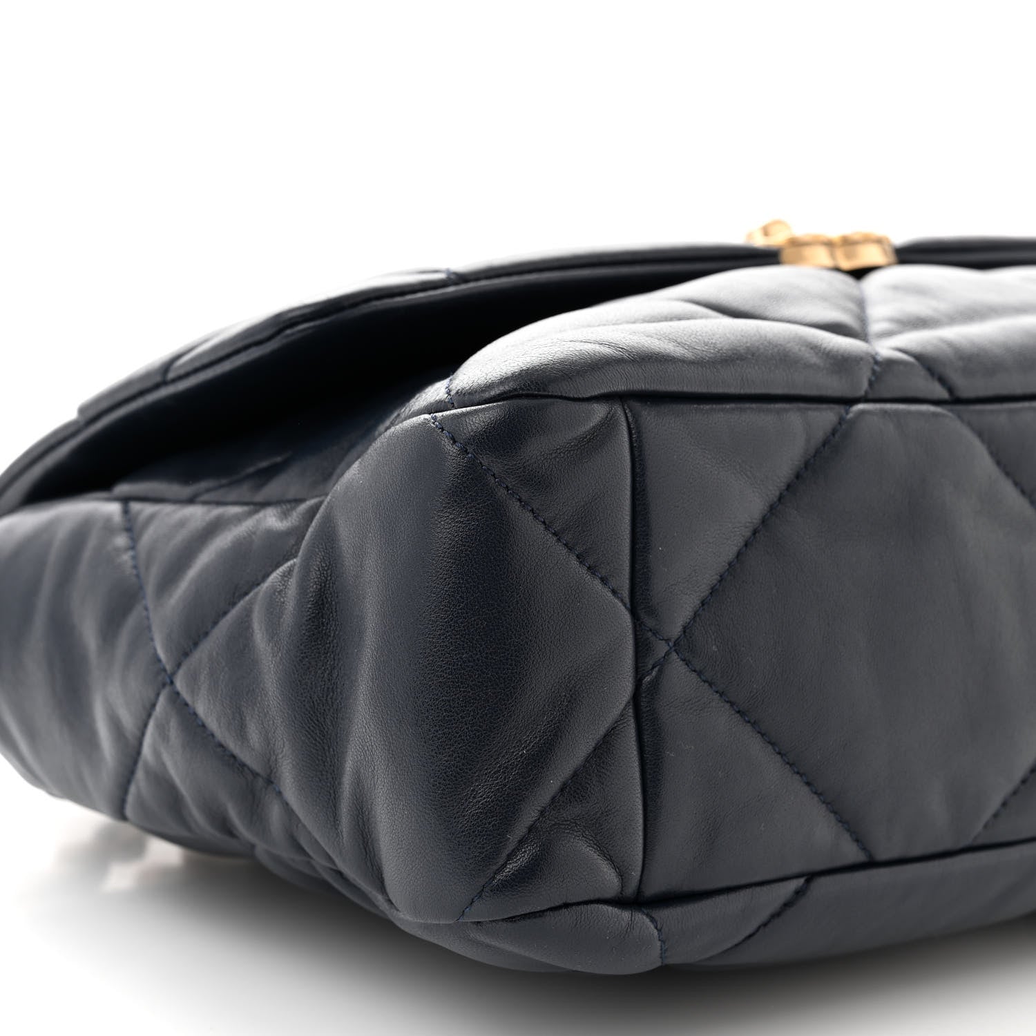 Chanel Lambskin Quilted Large Chanel 19 Flap Navy Blue 9 of 10