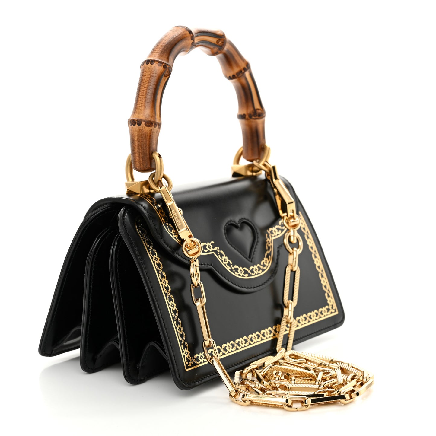 Calfskin Bamboo Mini Thiara Top Handle Bag Black