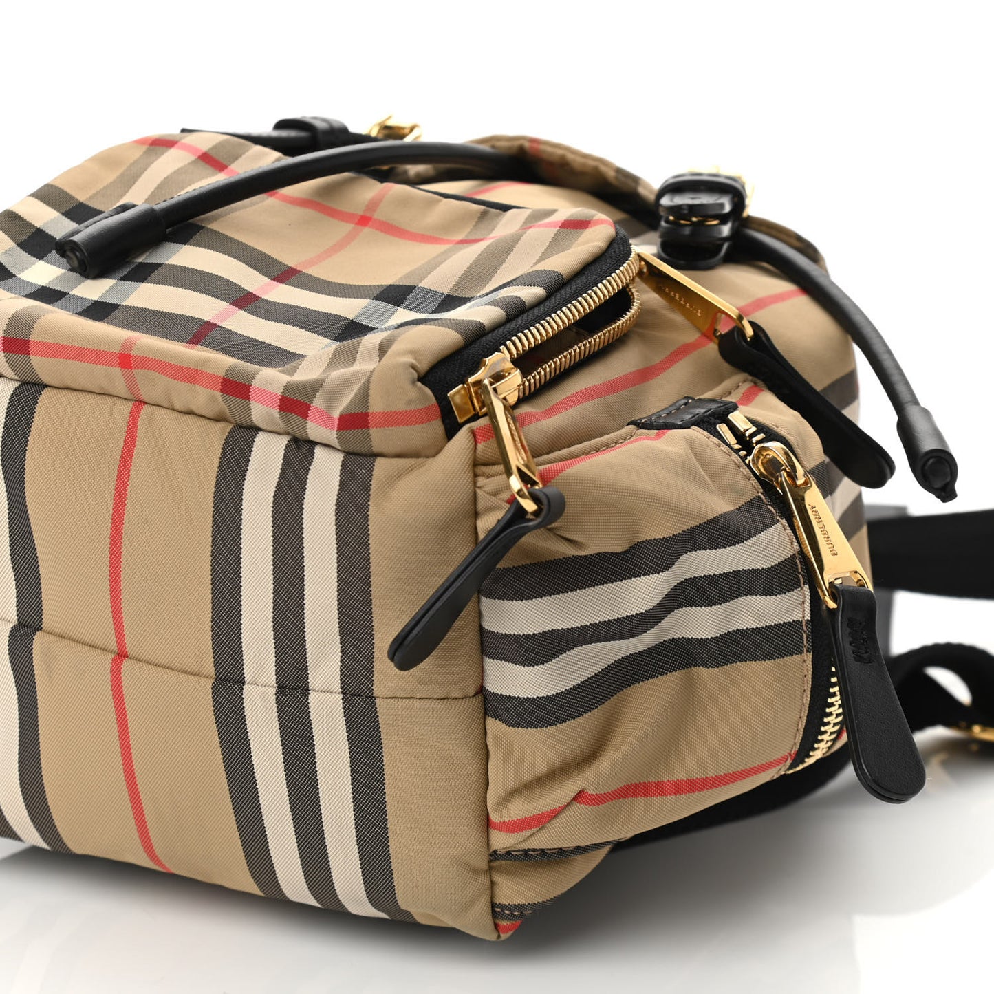 Vintage Check Small Rucksack Backpack Antique Yellow