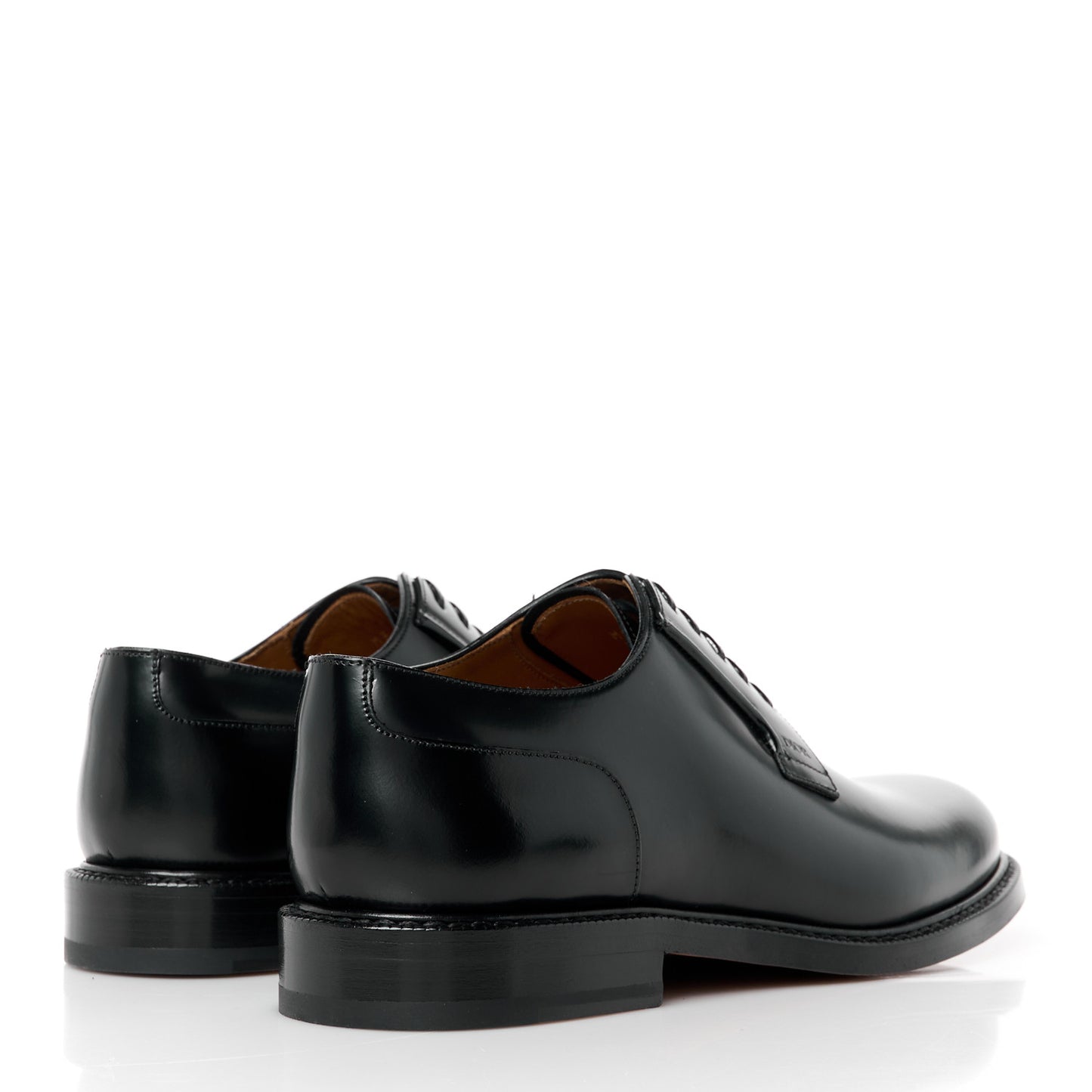 Polished Calfskin Mens Derby Shoe 41 Black
