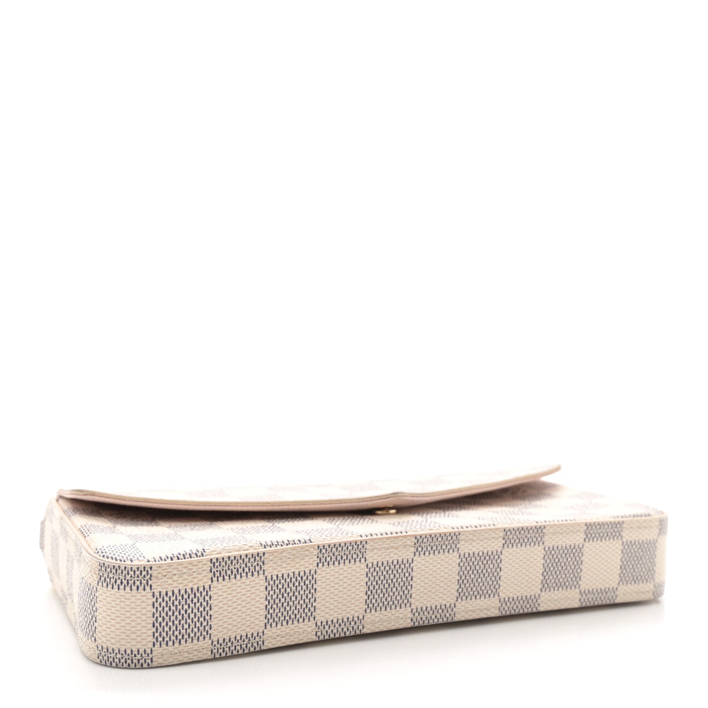 Damier Azur Pochette Felicie Chain Wallet Rose Ballerine