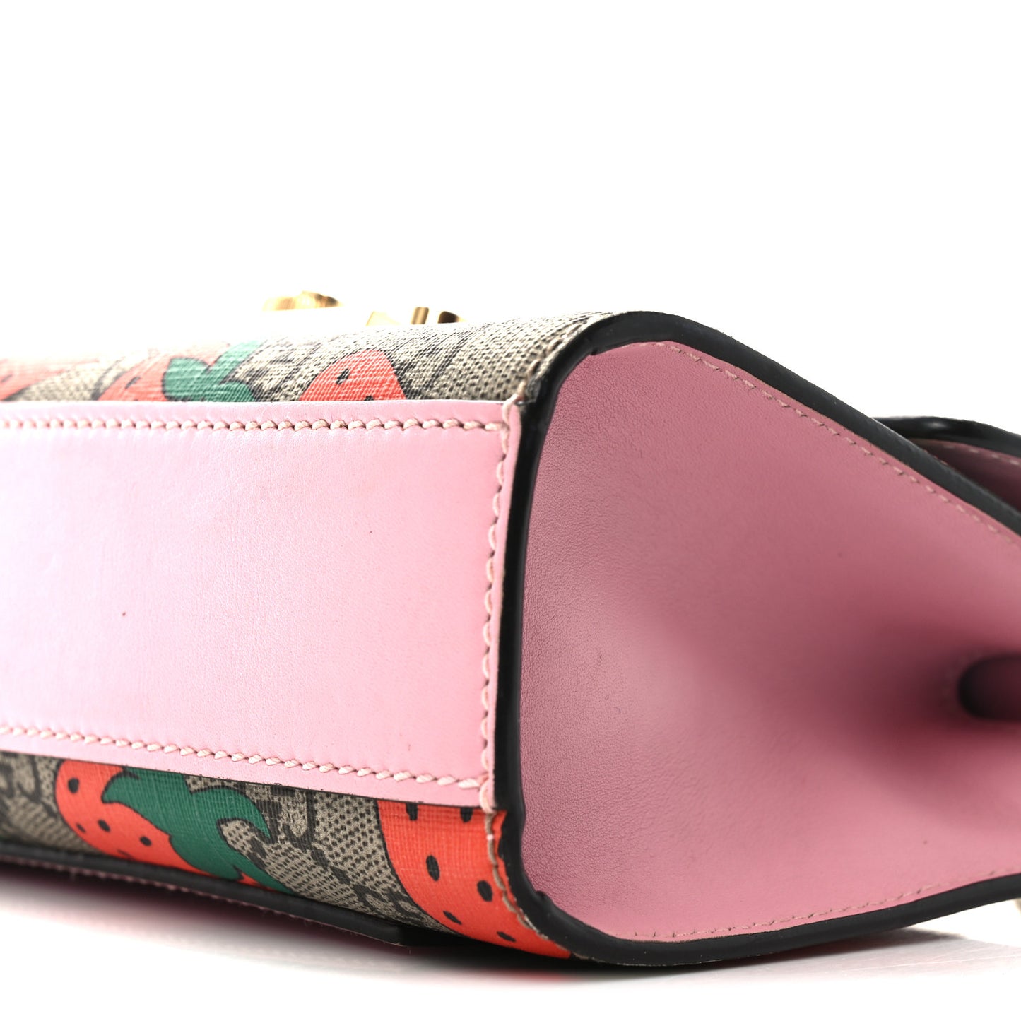 GG Supreme Monogram Strawberry Small Padlock Shoulder Bag