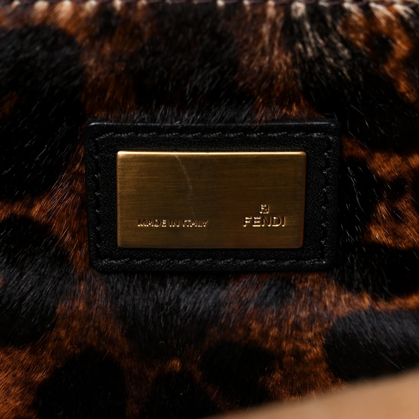 Calfskin Calf Hair Leopard Print Large Peekaboo Iconic Satchel Black