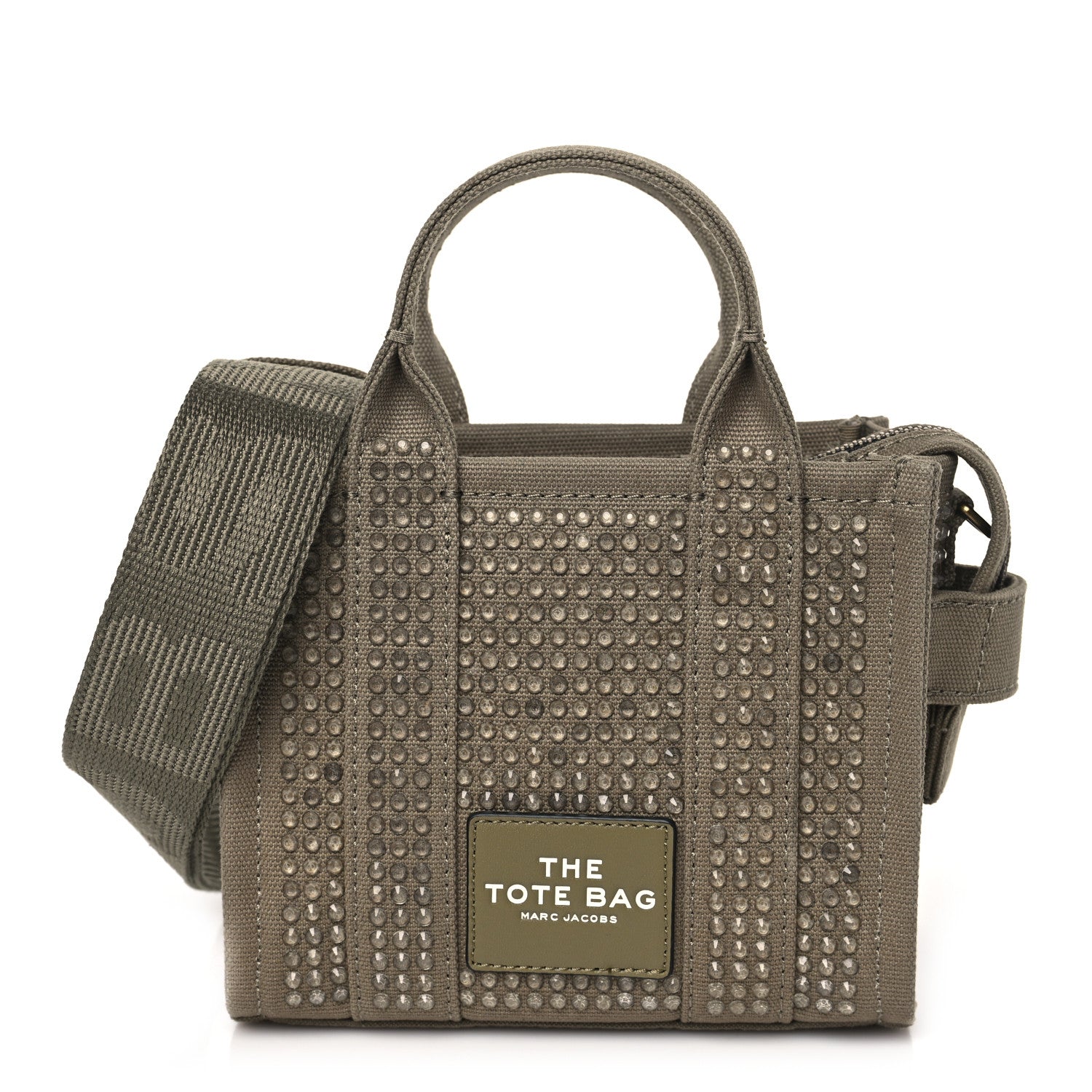 Marc Jacobs Crystal Canvas Mini The Tote Bag Slate Green 1 of 8