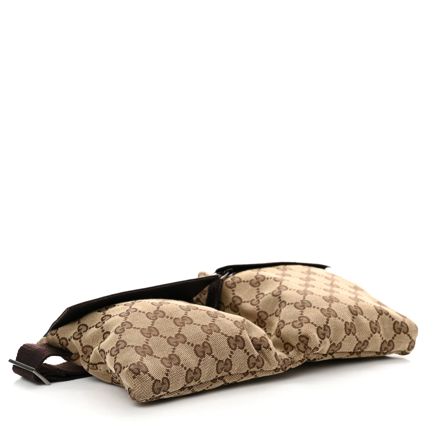 GG Monogram Double Pocket Belt Bag Dark Brown