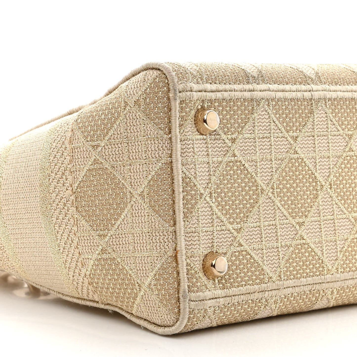 Canvas Embroidered Cannage Medium Lady D-Lite Beige