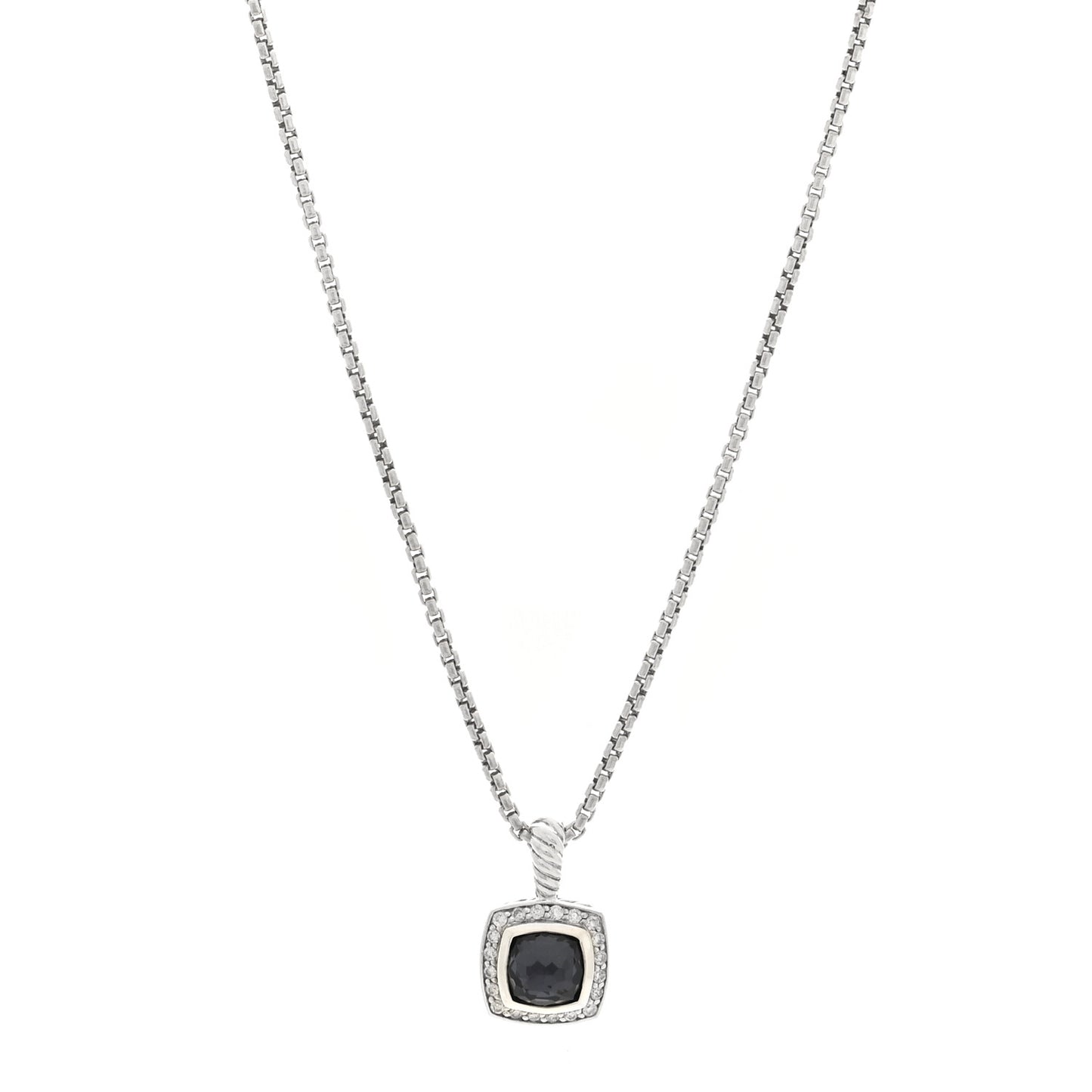Sterling Silver Diamond Black Orchid 7mm Petite Albion Necklace