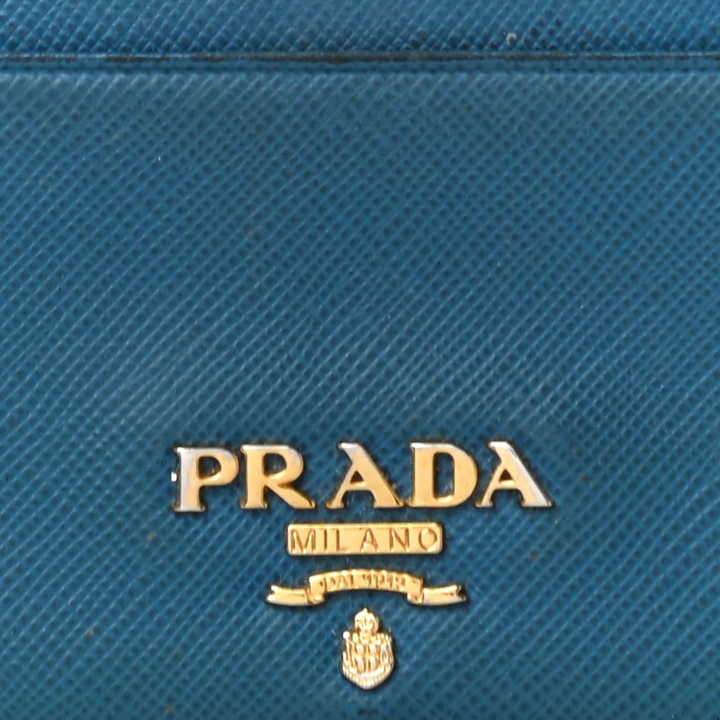 Saffiano Vernice Metal Card Case Blue