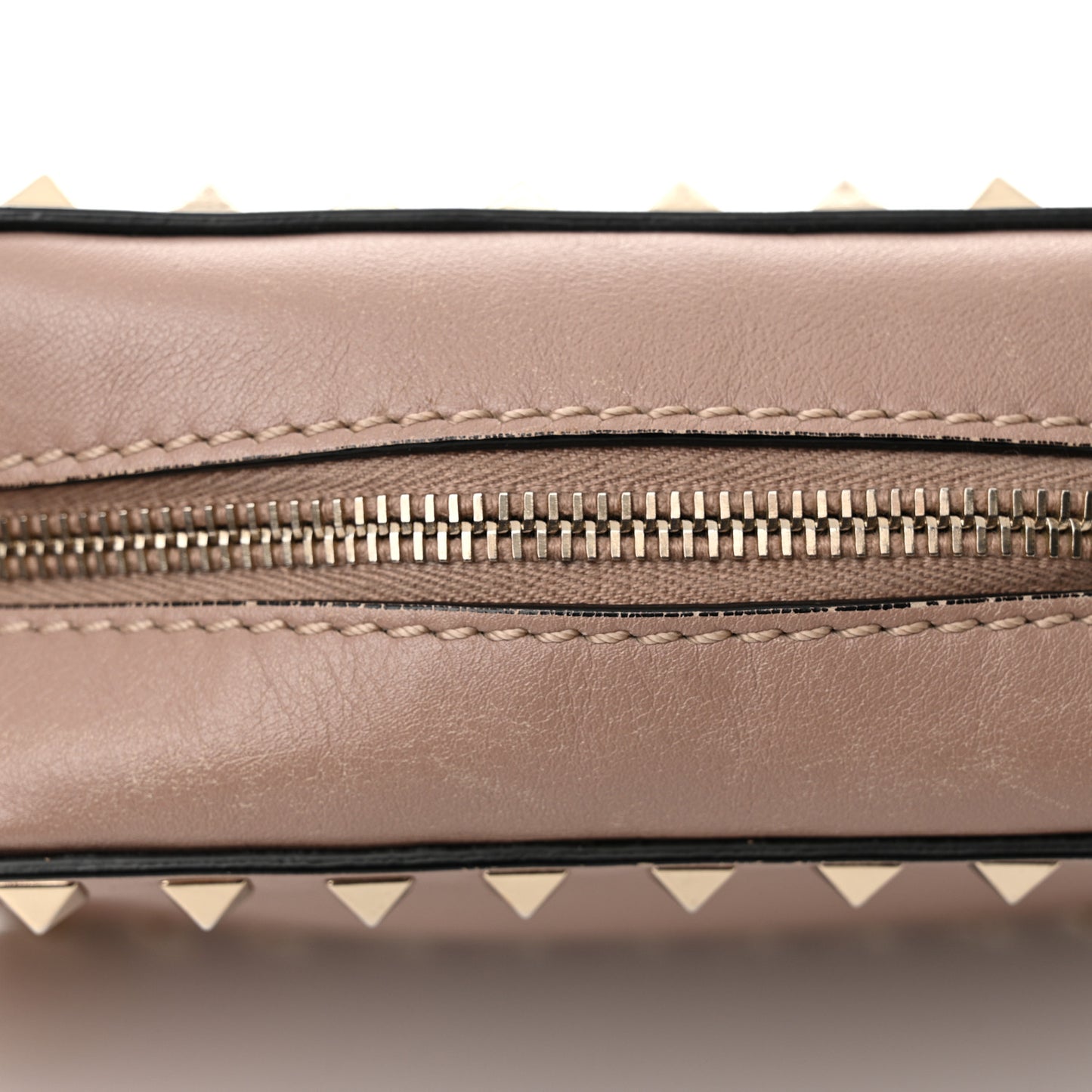 Calfskin Rockstud Camera Crossbody Bag Poudre