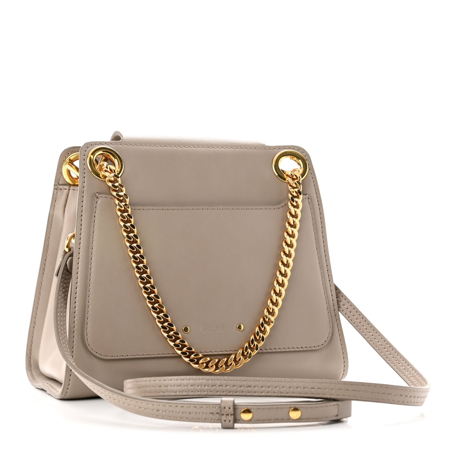 Shiny Calfskin Mini Annie Shoulder Bag Motty Grey