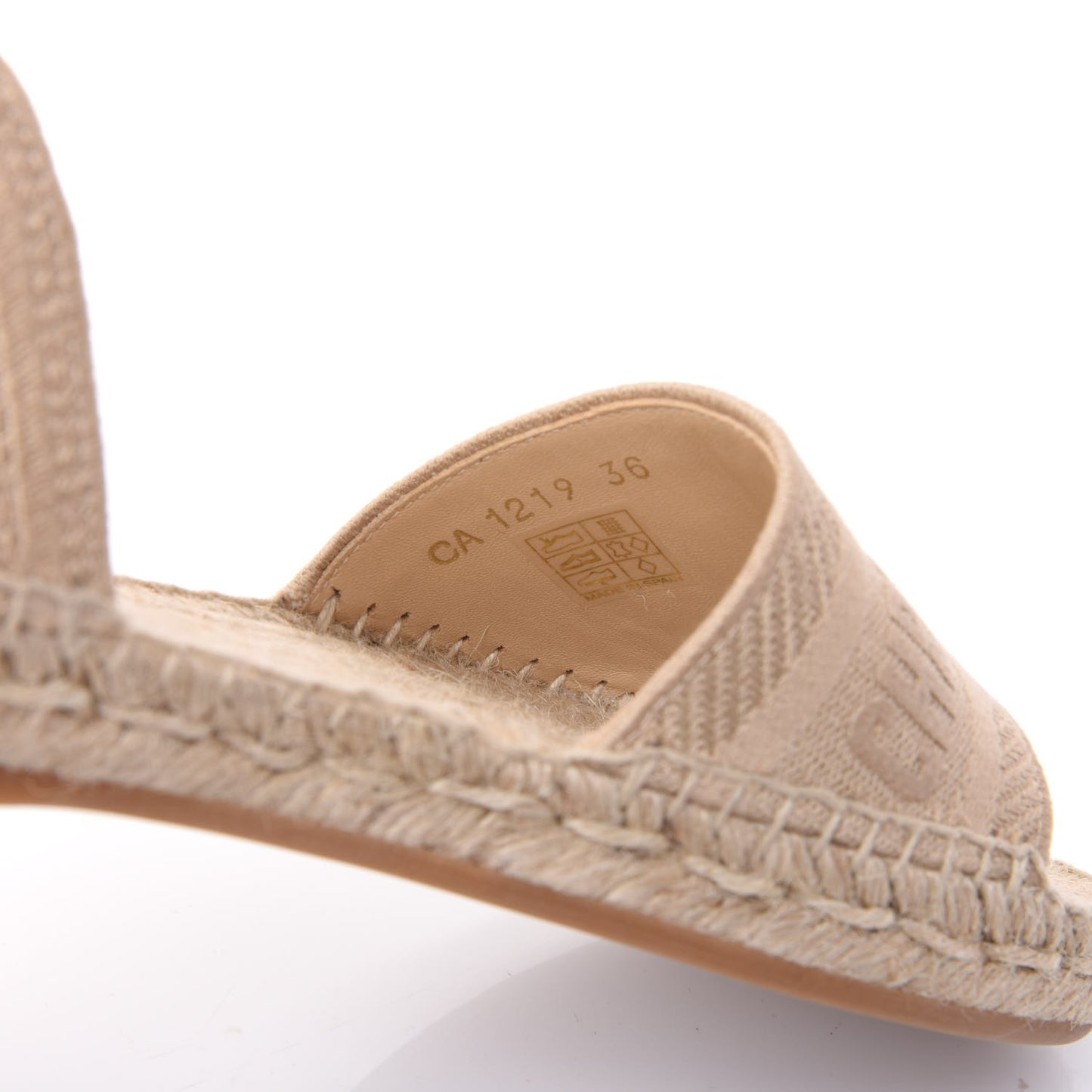 Canvas Embroidered Granville Ankle Tie Espadrille Flat Sandals 36 Cream