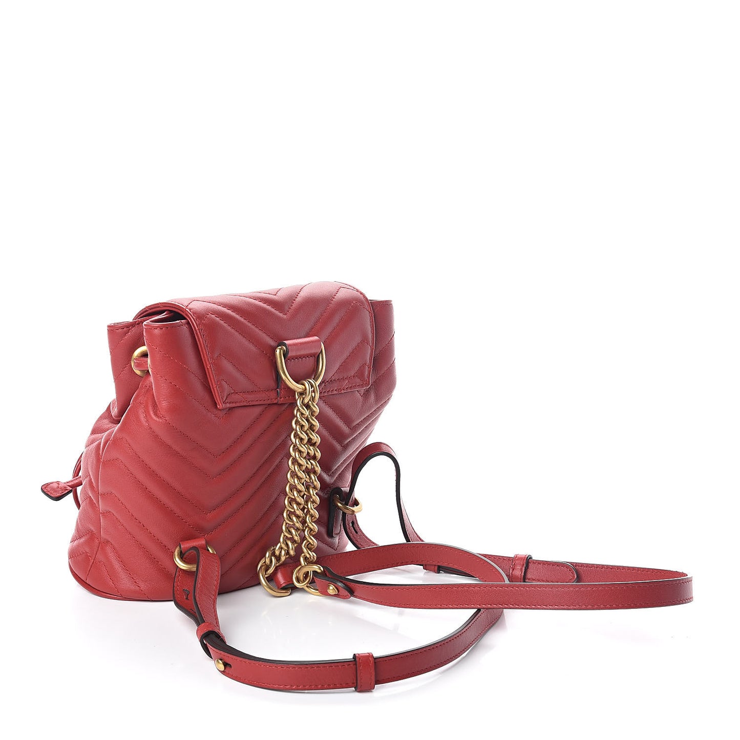 Calfskin Matelasse GG Marmont Flap Backpack Hibiscus Red