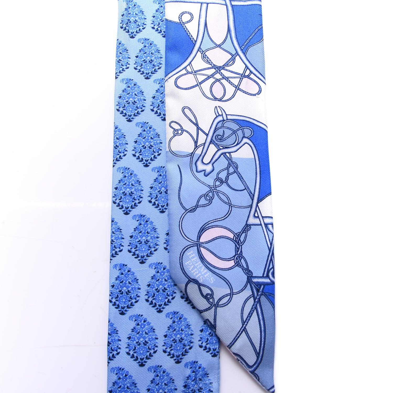 Hermes Silk Coup De Fouet Au Bloc Twilly Bleu Blanc Rose 2 of 4