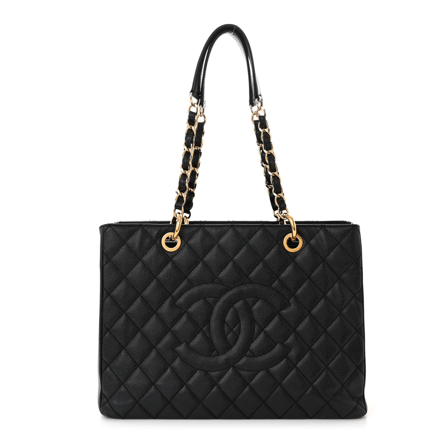 Caviar Quilted Grand Shopping Tote GST Black