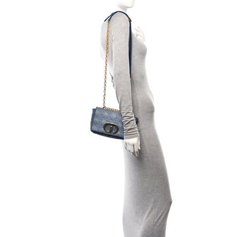 Denim Cannage Small Caro Bag Blue