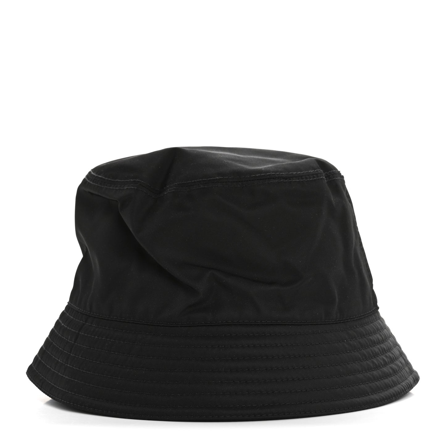 Re-Nylon Metal Triangle Logo Womens Bucket Hat M Black