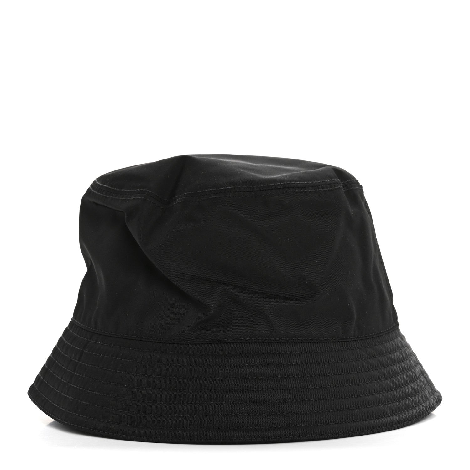 Prada Re-Nylon Metal Triangle Logo Womens Bucket Hat M Black 6 of 8