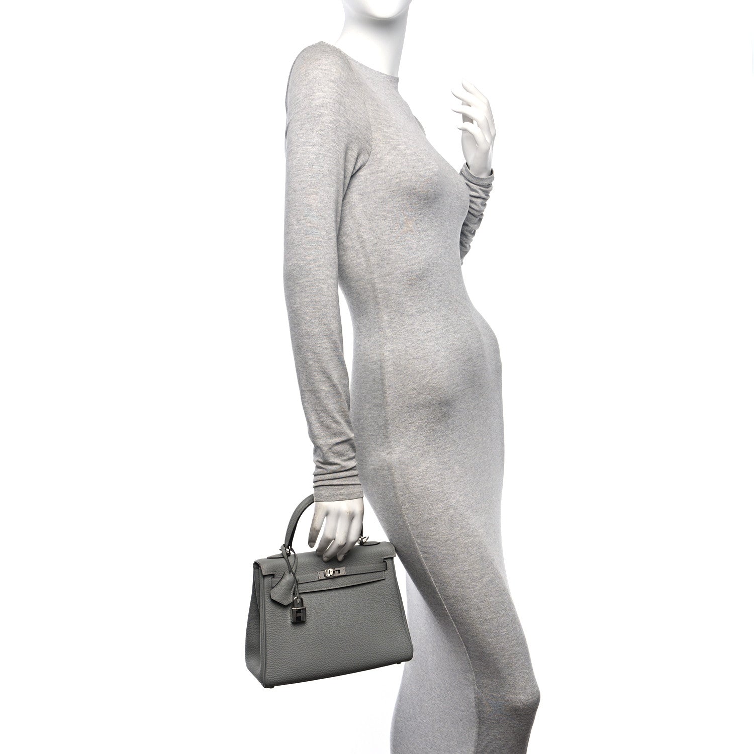 Hermes Togo Kelly Retourne 25 Gris Mouette 2 of 12