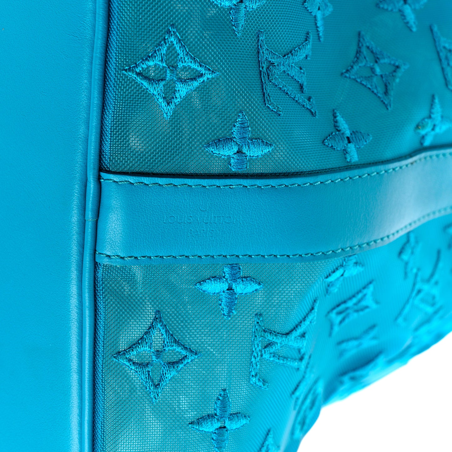 Monogram See Through Keepall Triangle Bandouliere 50 Turquoise