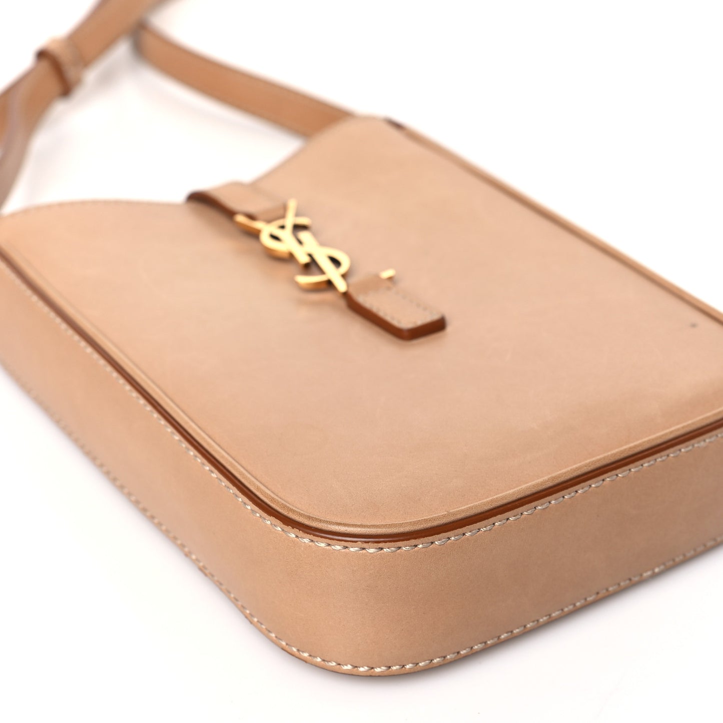 Smooth Calfskin Le 5 A 7 Vertical Hobo Brown Gold