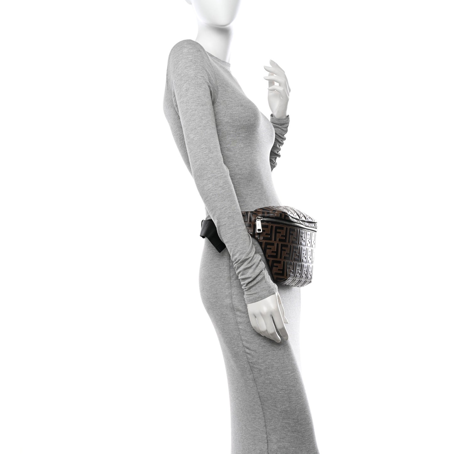 Vitello Century Bi-Color FF 1974 Embossed Belt Bag Maya Black
