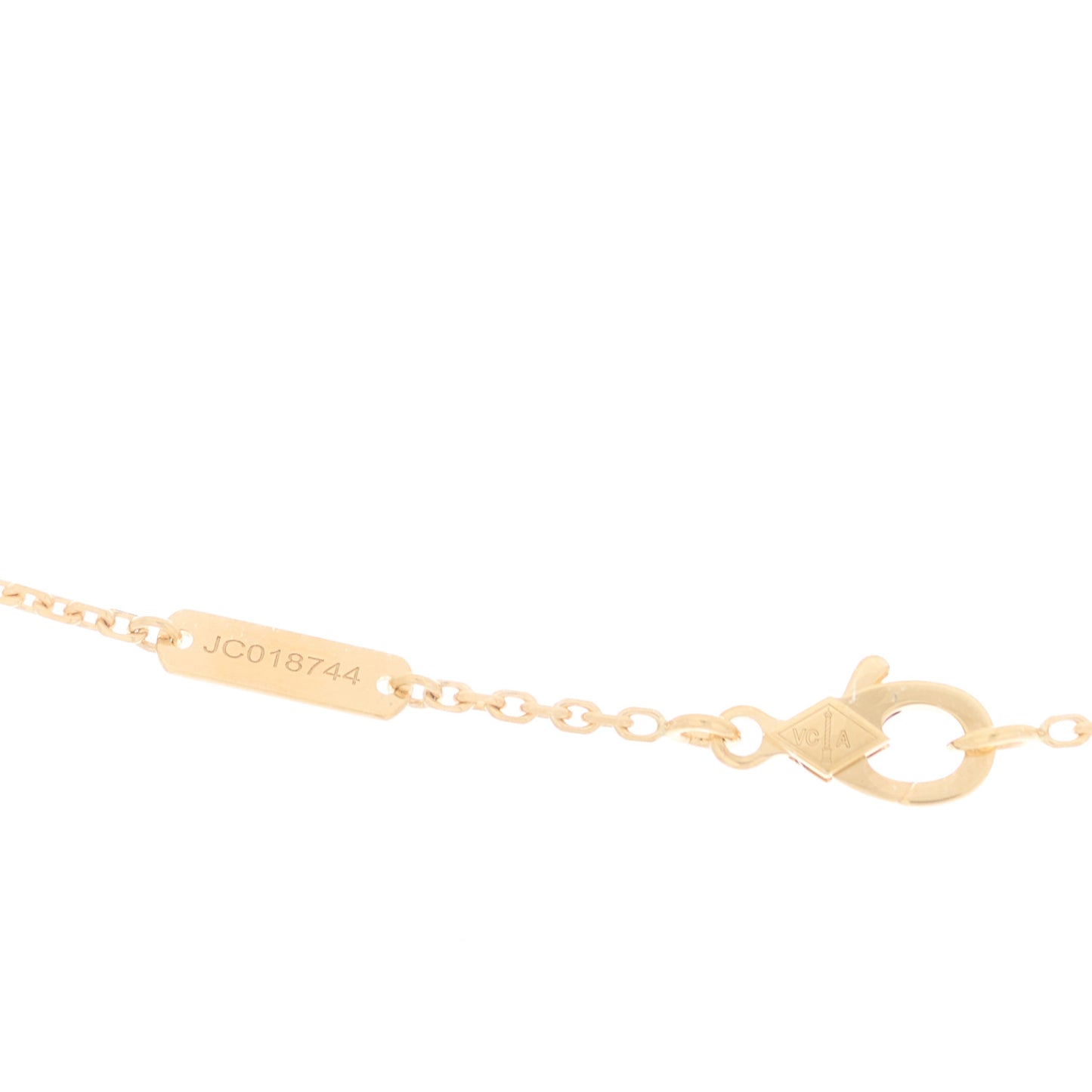 18K Yellow Gold Guilloche Vintage Alhambra Pendant Necklace
