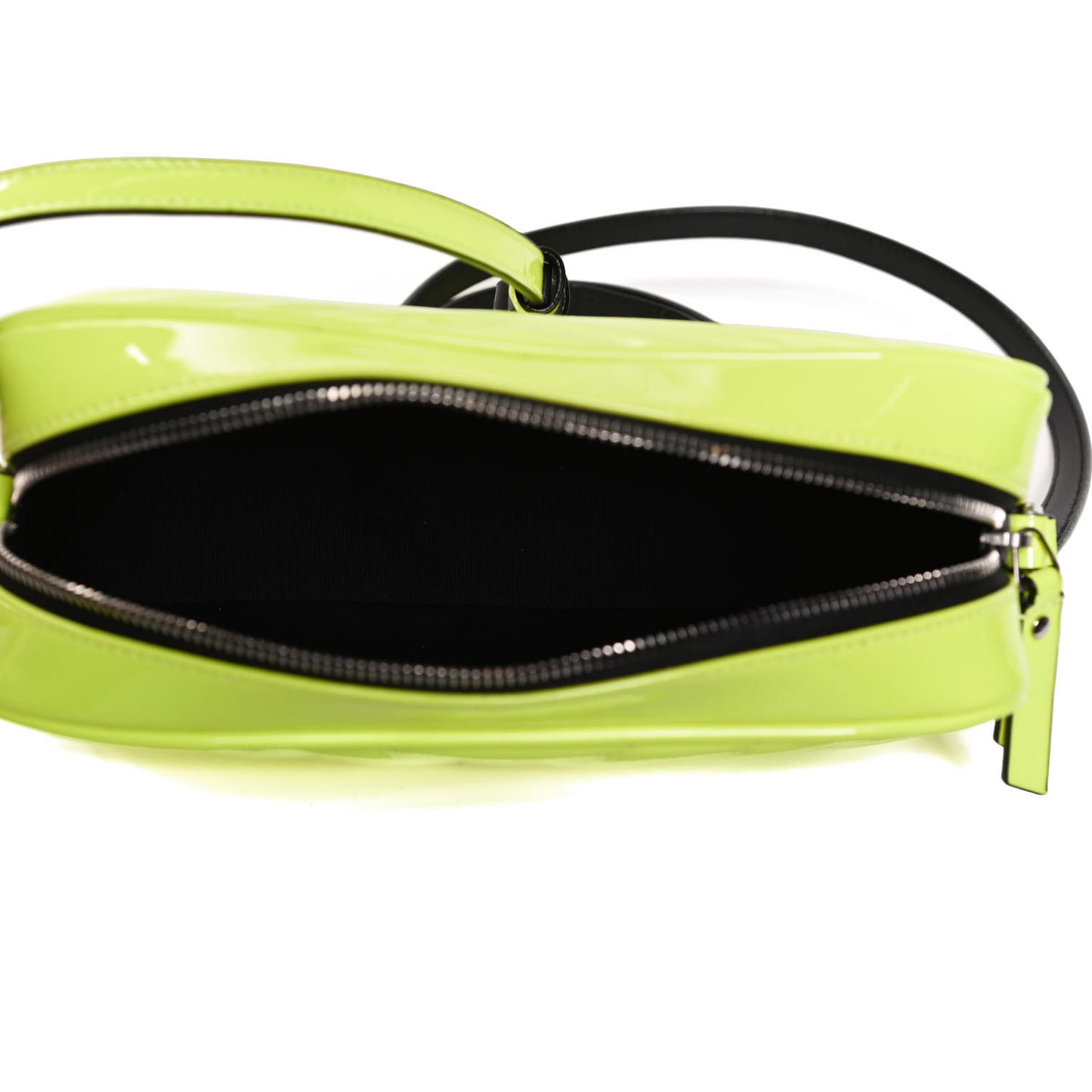 Patent Calfskin Matelasse Monogram Lou Camera Bag Neon Yellow