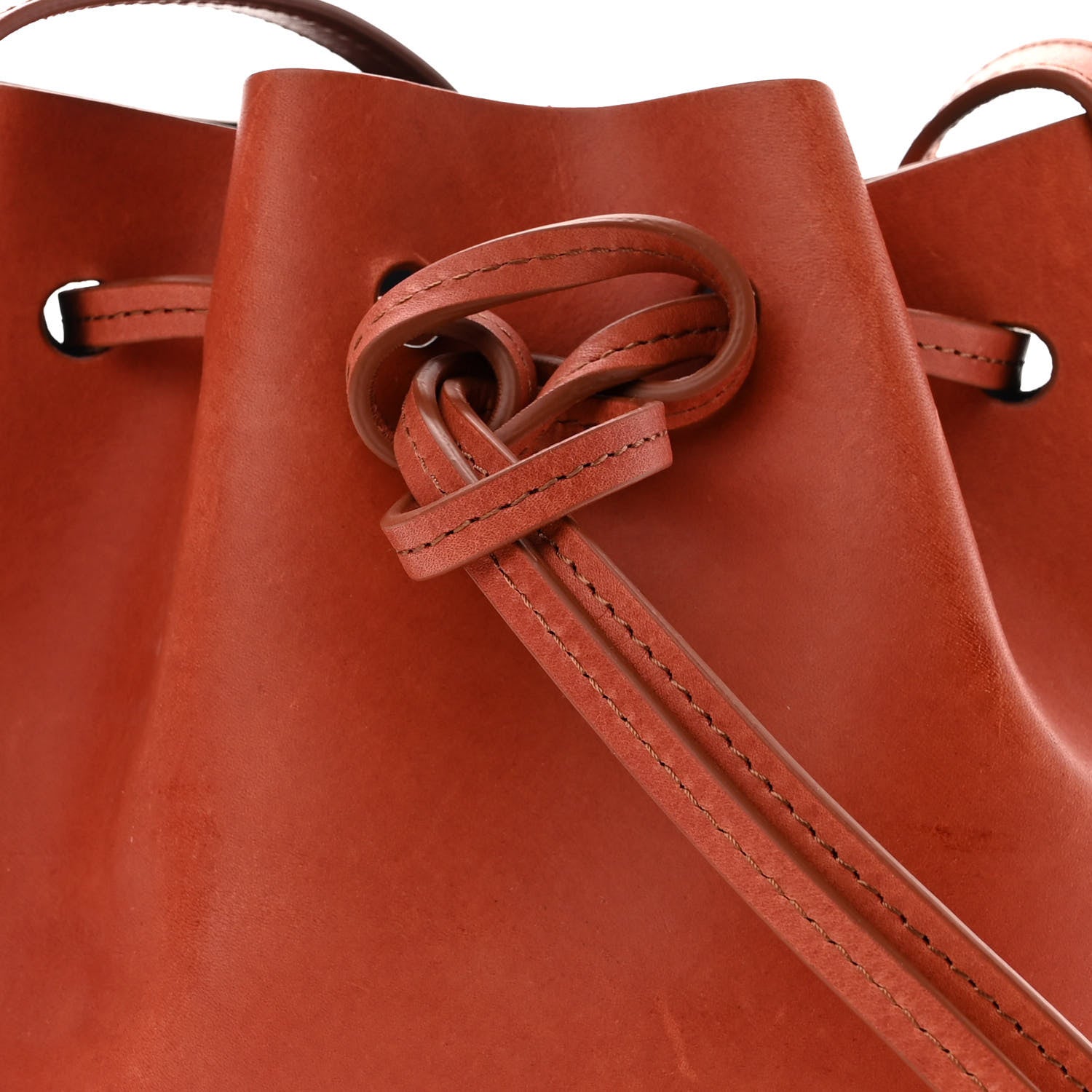 Mansur Gavriel Calfskin Mini Bucket Bag Saddle 7 of 9