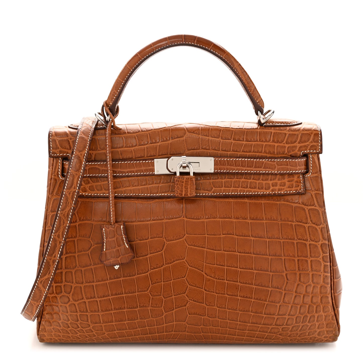 Matte Niloticus Crocodile Kelly Retourne 32 Fauve