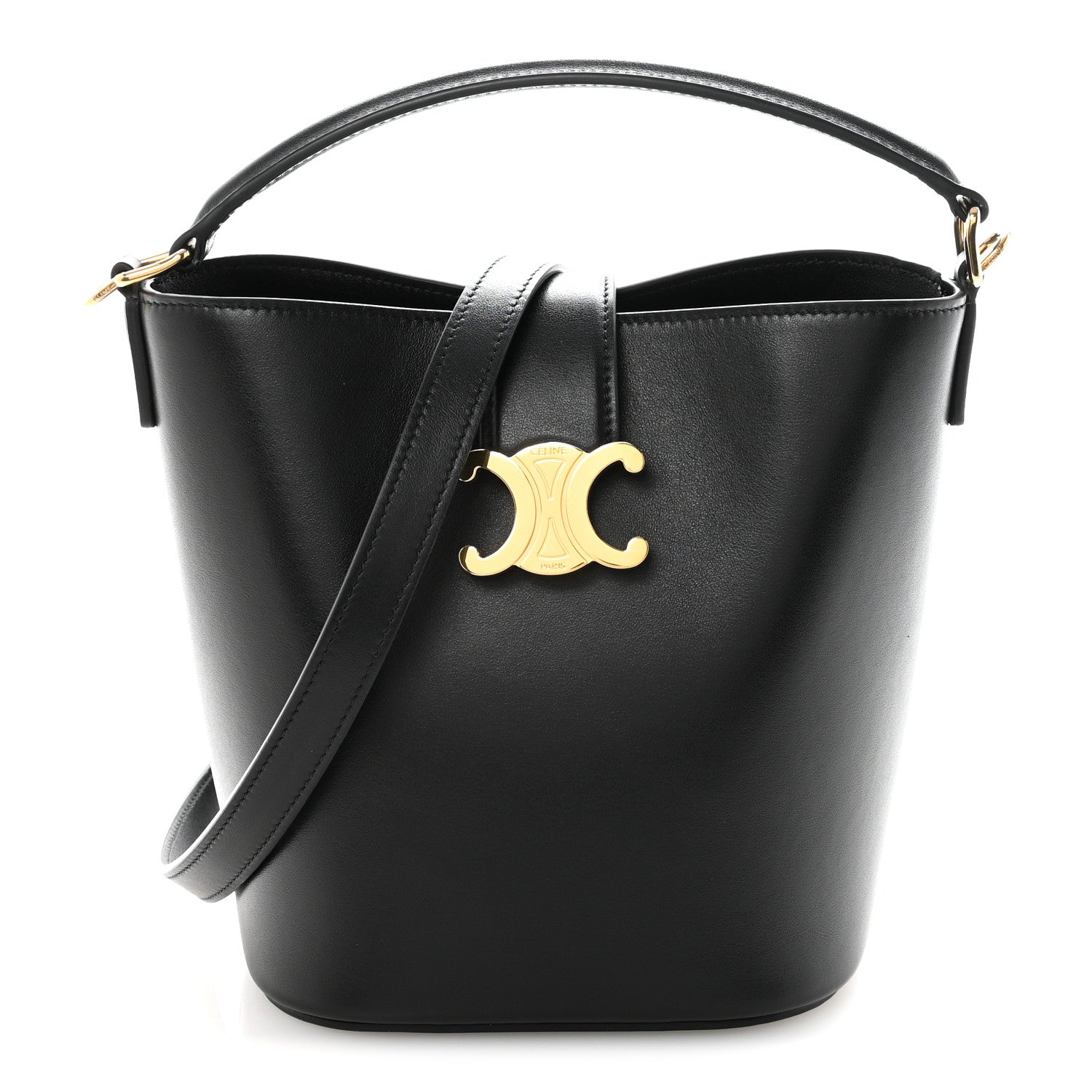 Celine Smooth Calfskin Triomphe Small Louise Bag Black 1834073