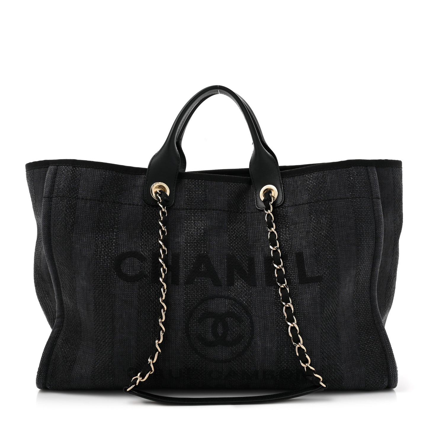Lurex Boucle Large Deauville Tote Black
