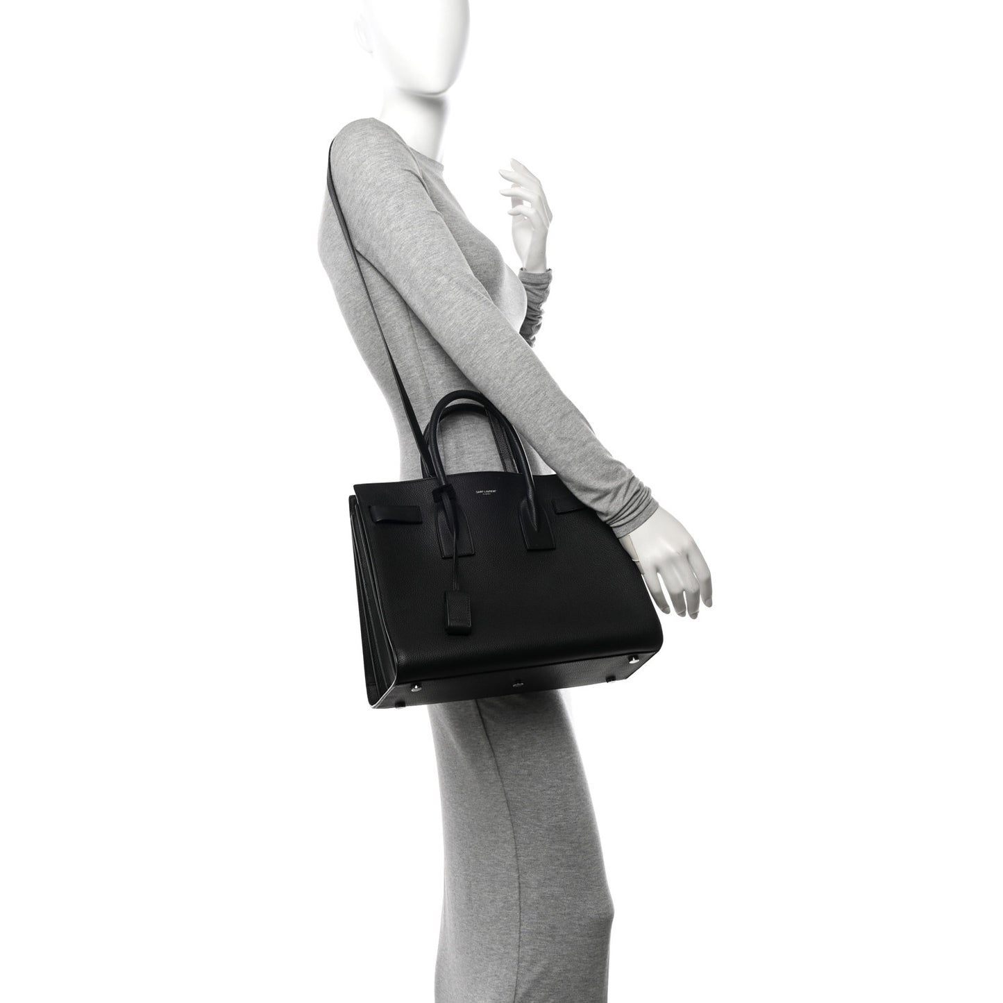 Grained Calfskin Small Sac De Jour Black