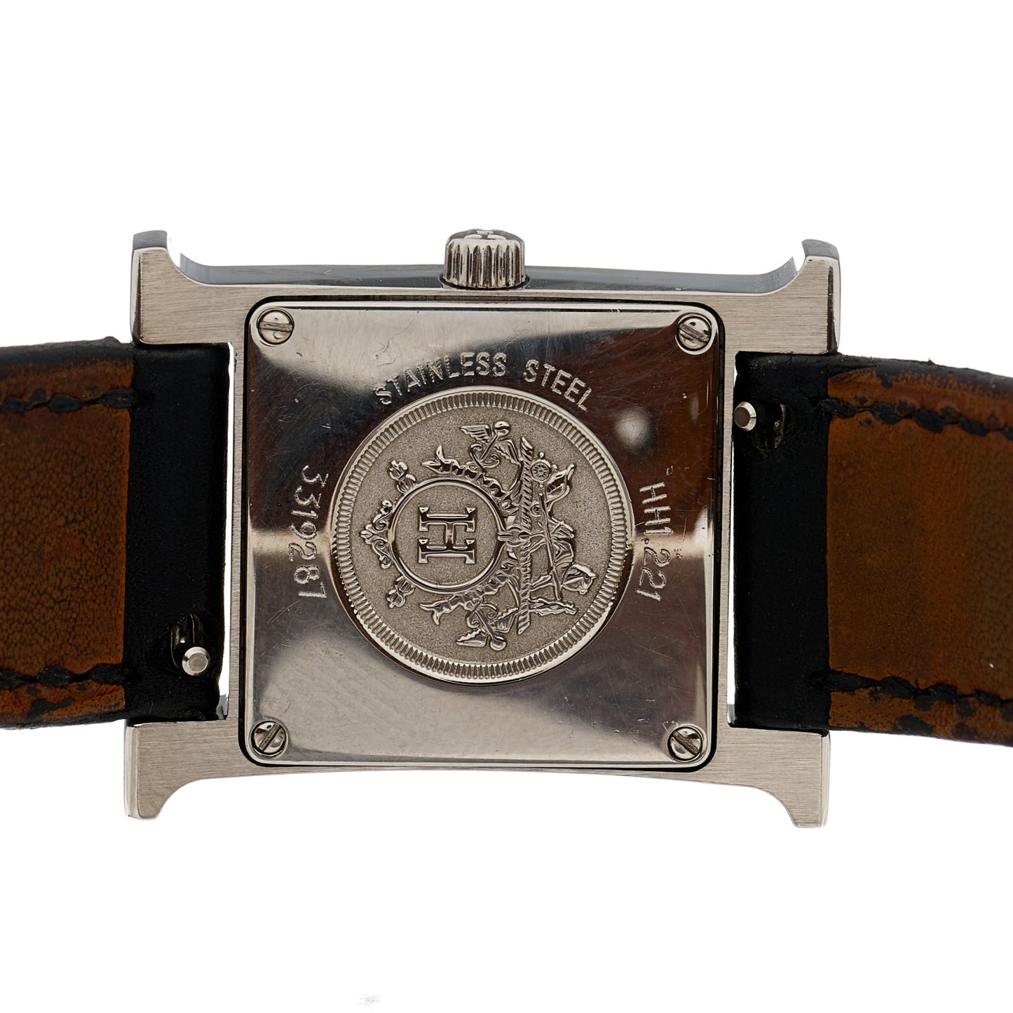 Stainless Steel Barenia Lacquer 21mm Heure H Hour Double Tour Quartz Watch Noir