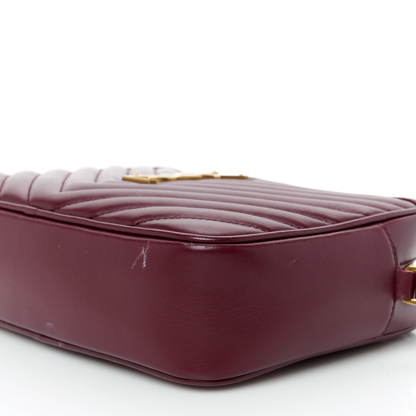 Calfskin Matelasse Monogram Lou Camera Bag Dark Legion Red