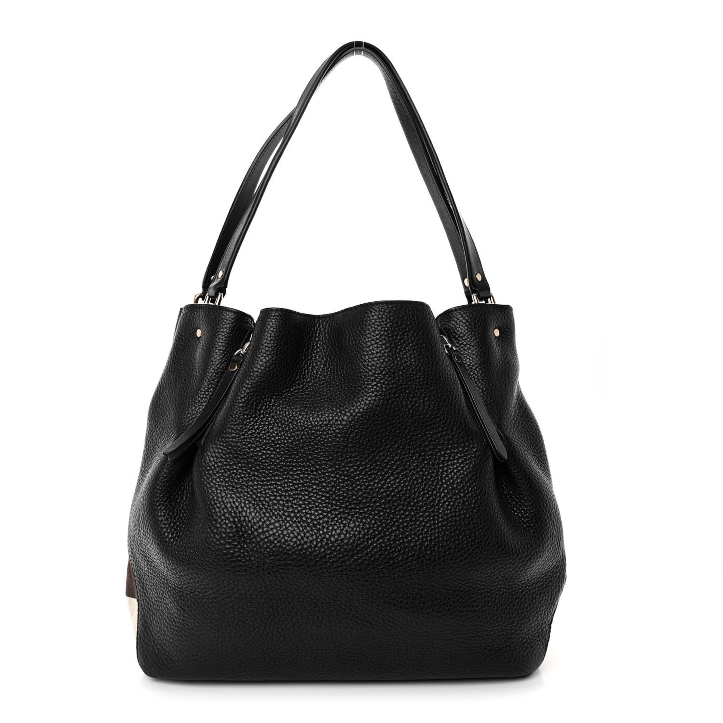 Grainy Calfskin House Check Medium Maidstone Black