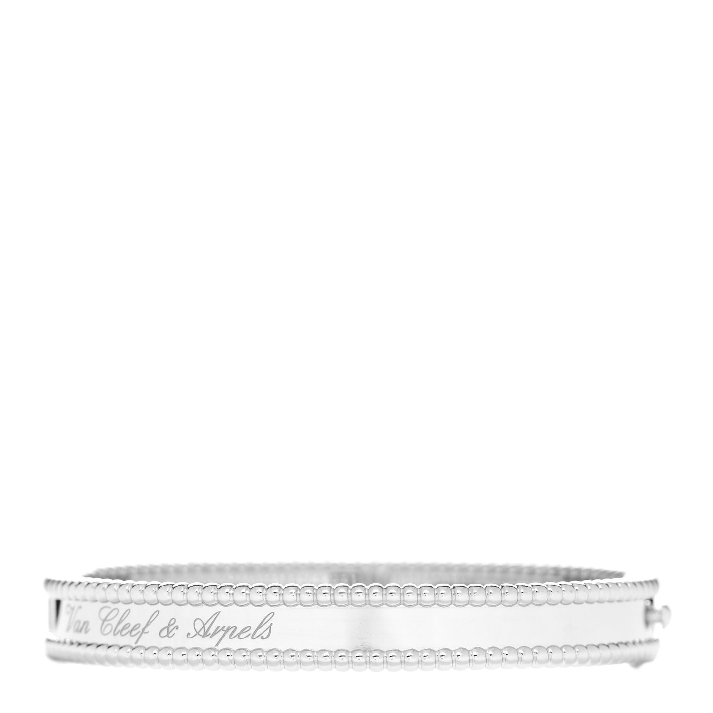 18K White Gold Perlee Signature Bangle Bracelet S