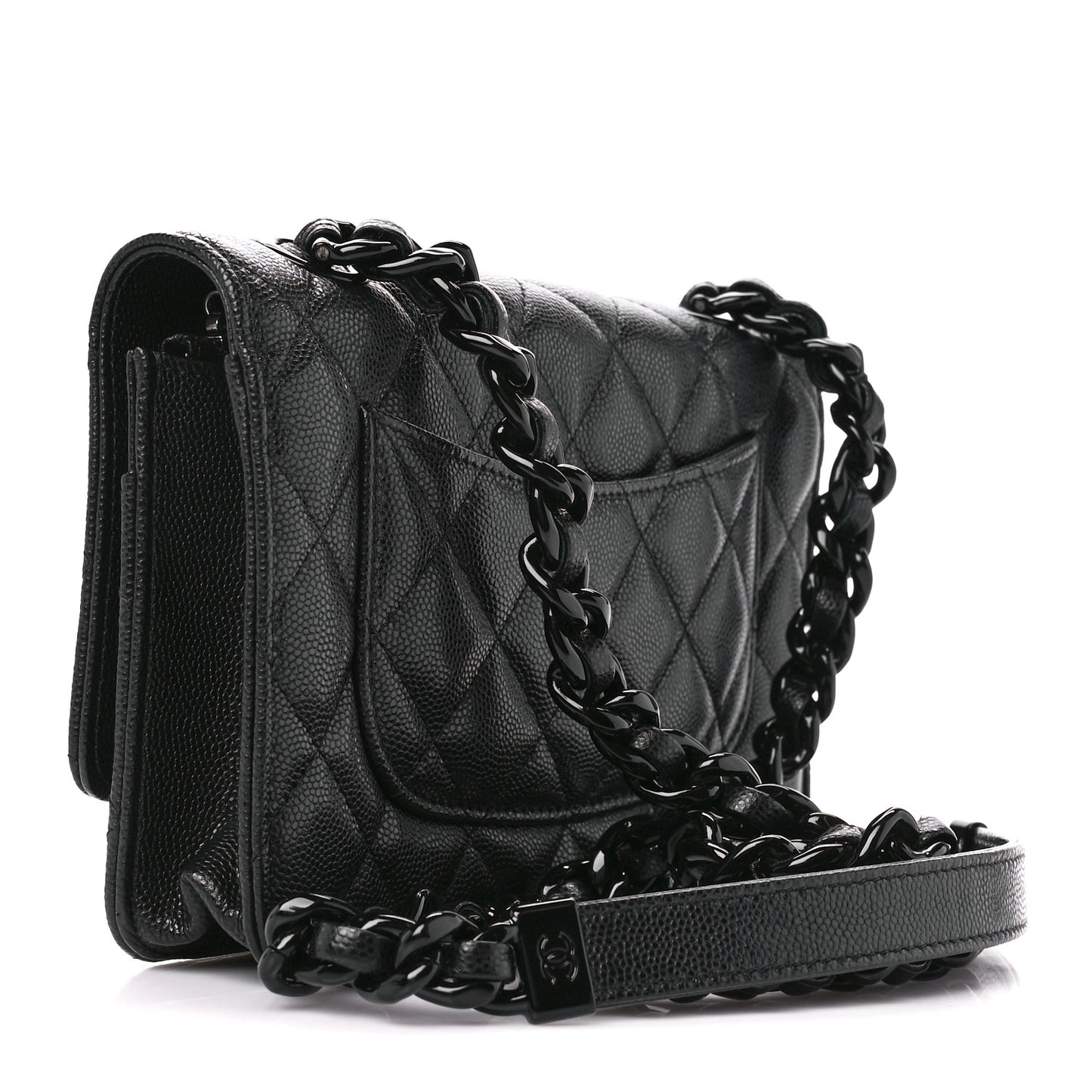 Caviar Quilted My Everything Wallet On Chain WOC Black