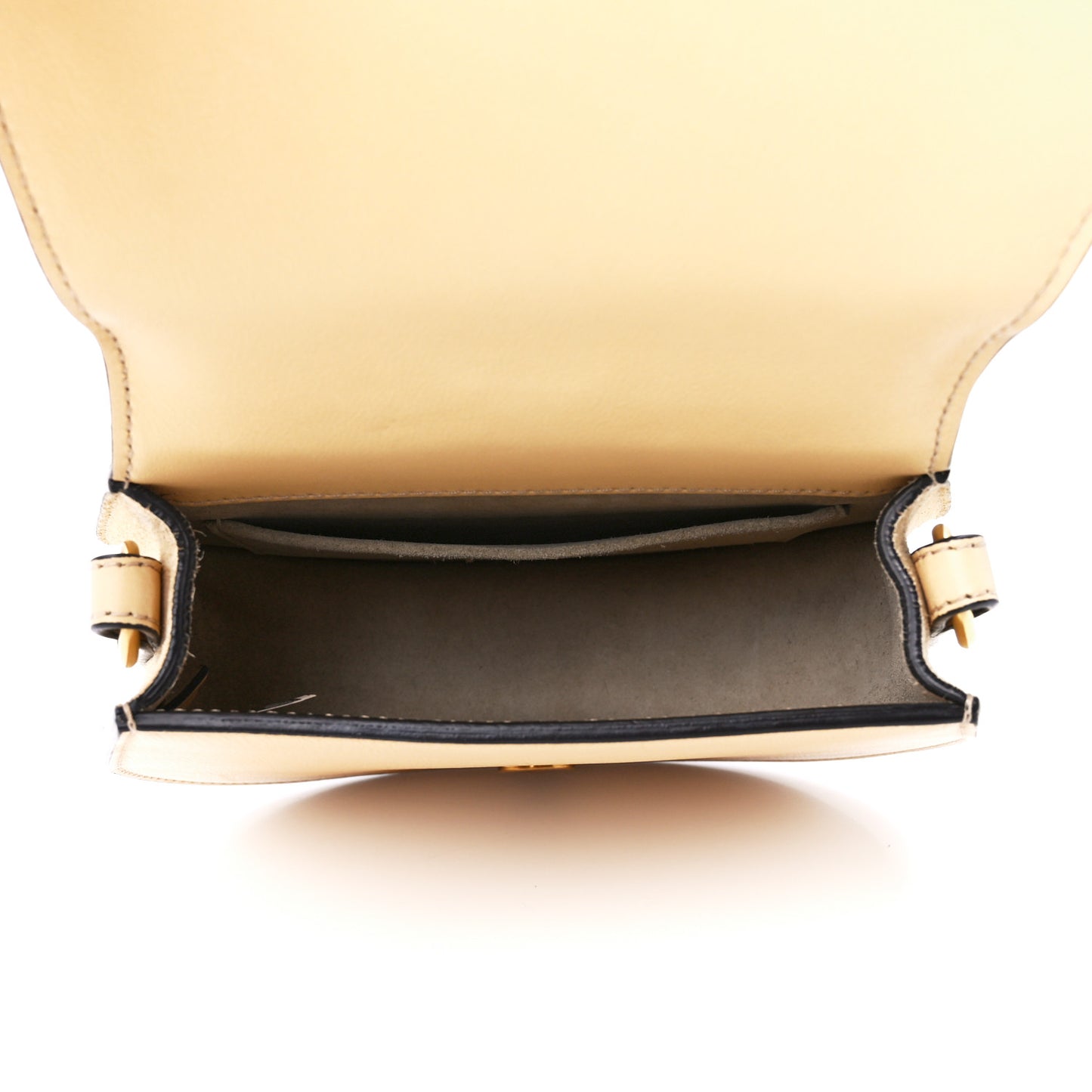 Calfskin Suede Small Nile Bracelet Bag Subtle Yellow