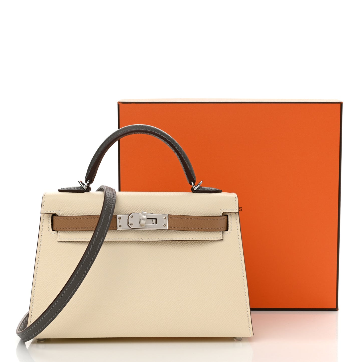 Epsom Mini Kelly Sellier 20 Nata Chai Gris Meyer