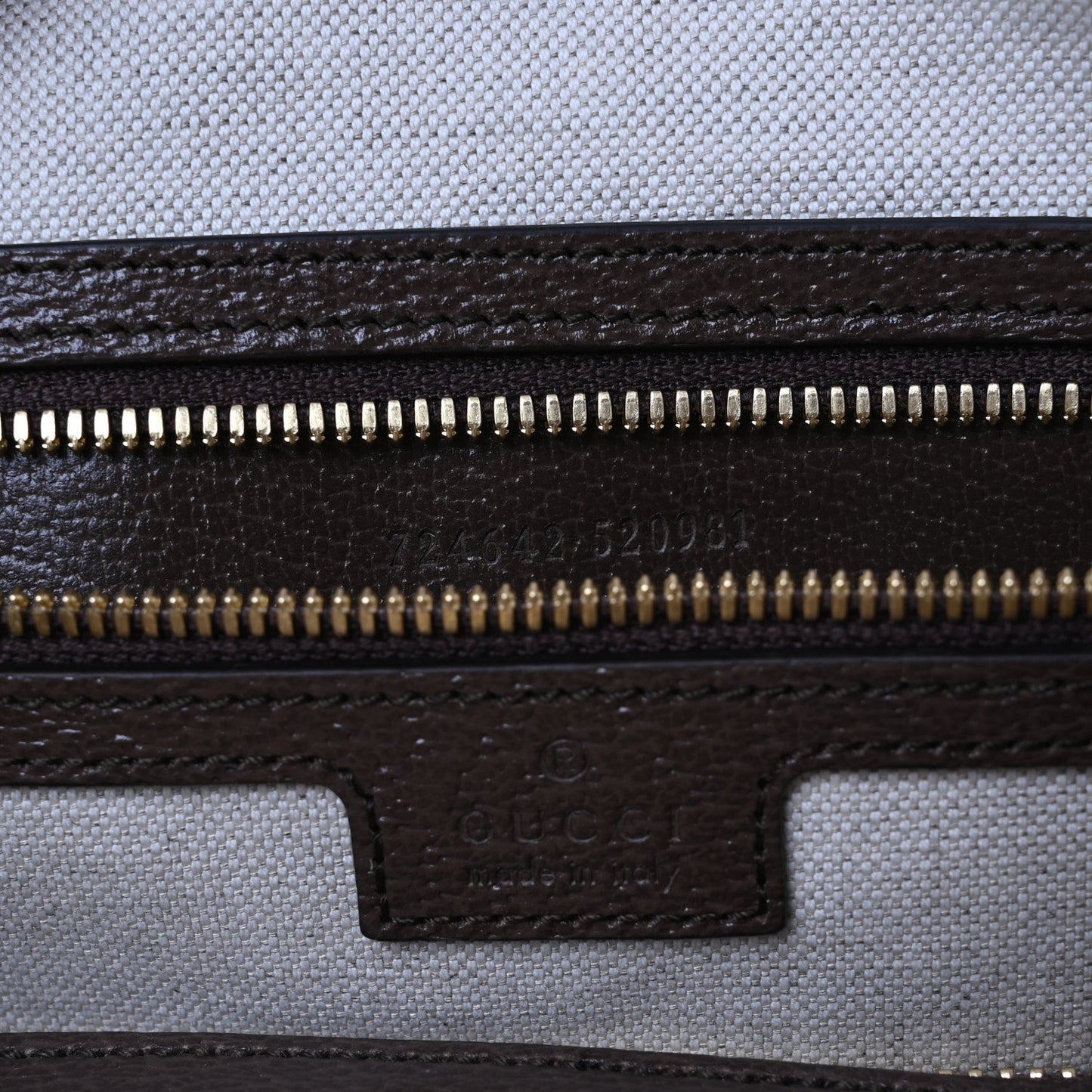 Monogram Jumbo GG Textured Dollar Calfskin Web Medium Duffle Bag Camel Ebony