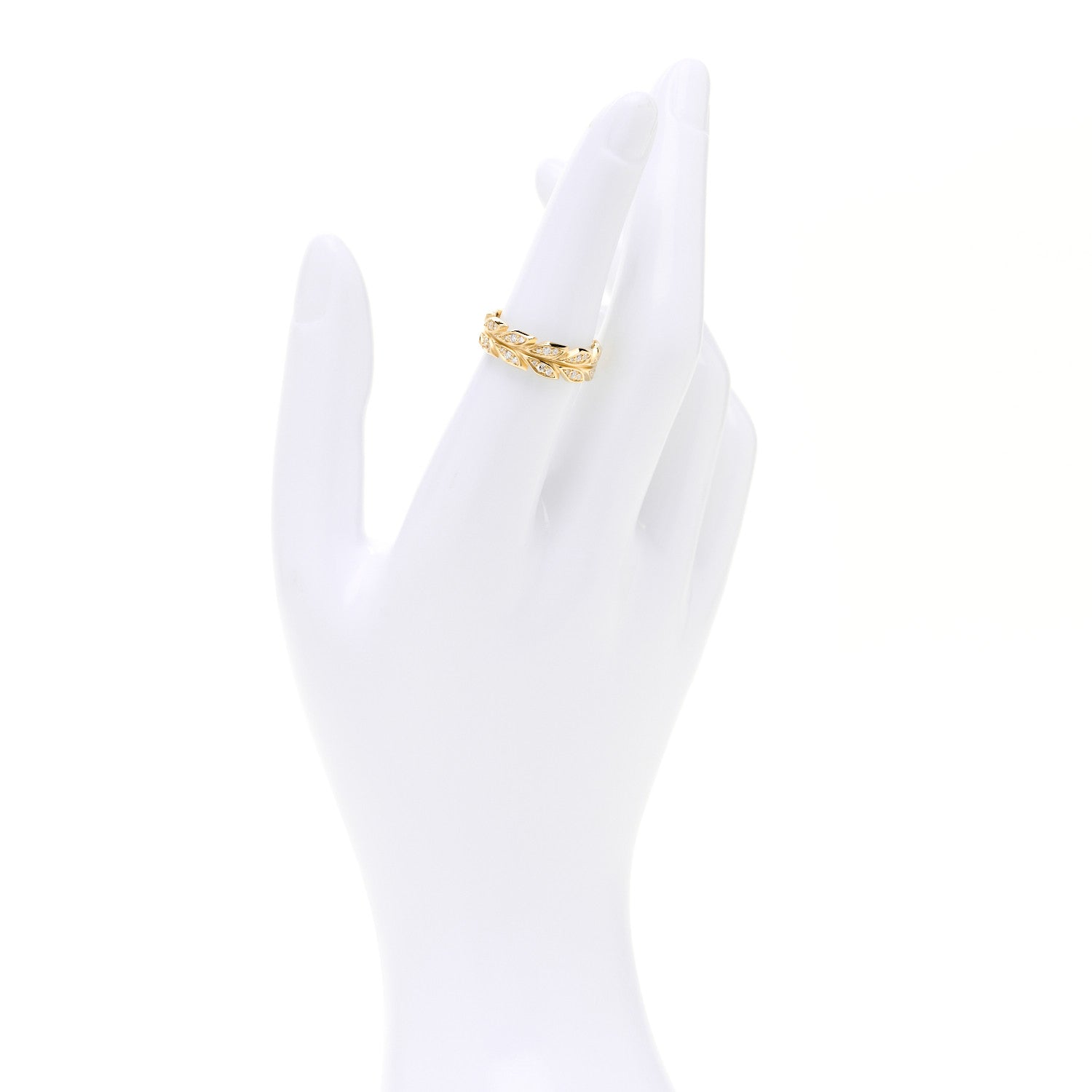 Tiffany 18K Yellow Gold Diamond Victoria Vine Band Ring 53 6.25 2 of 5