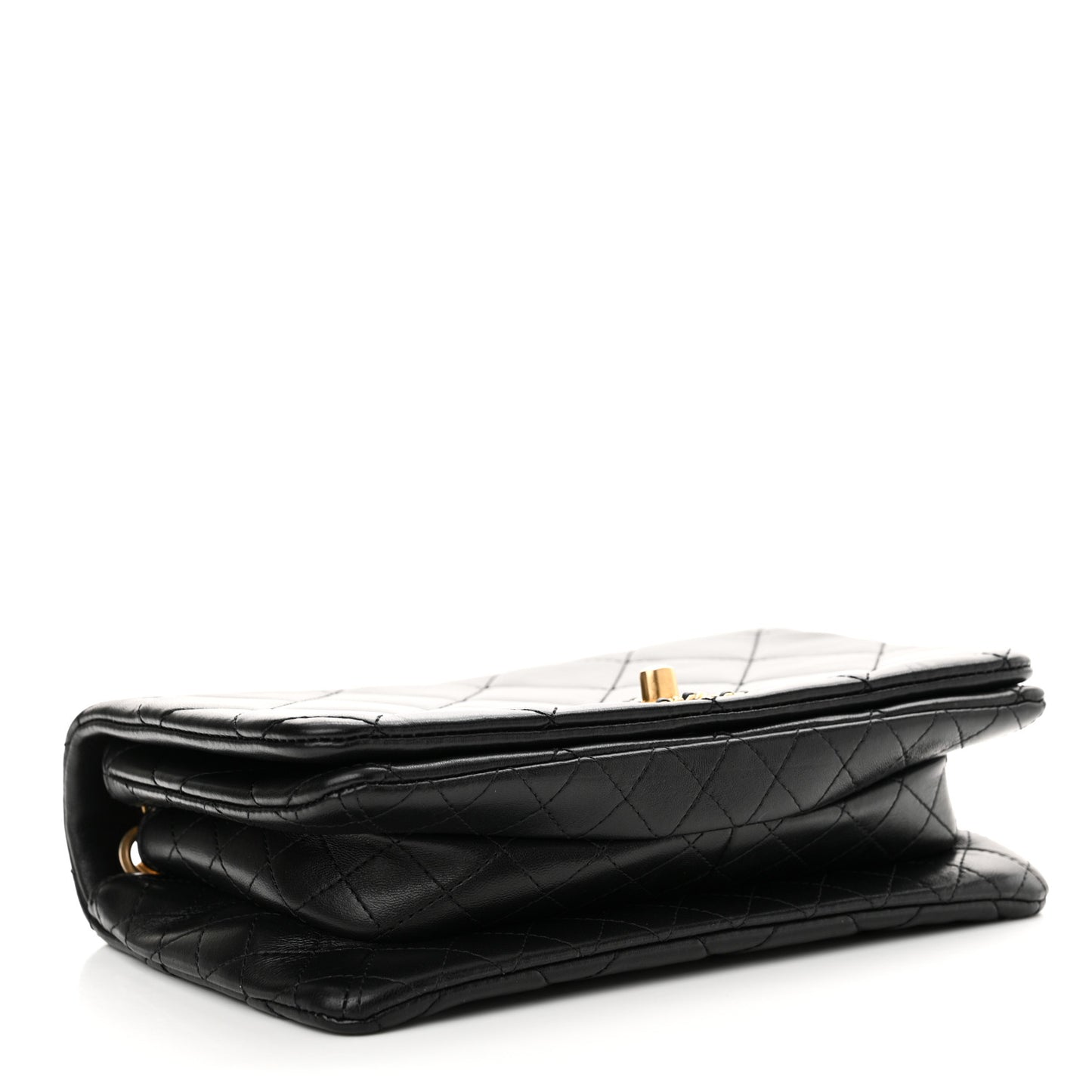 Lambskin Quilted On And On Small Chain Flap Black