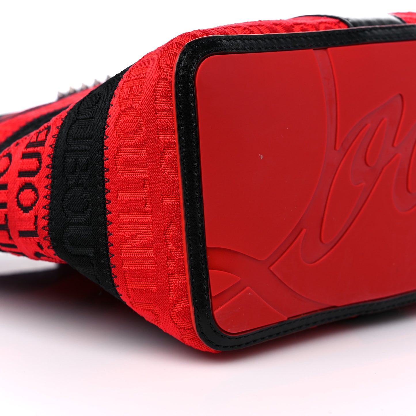 Canvas Spikes East West Cabata Tote Red Black