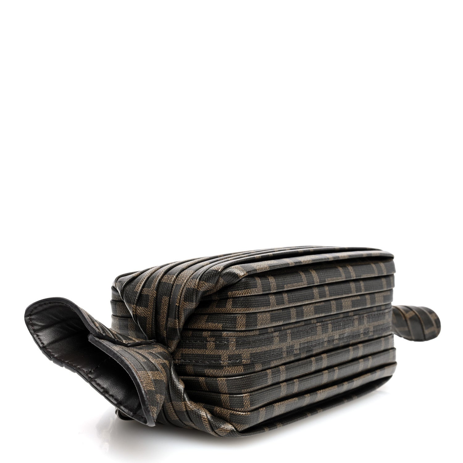 Fendi Glazed Fabric FF Pleated Candy Bag Brown 4 of 10