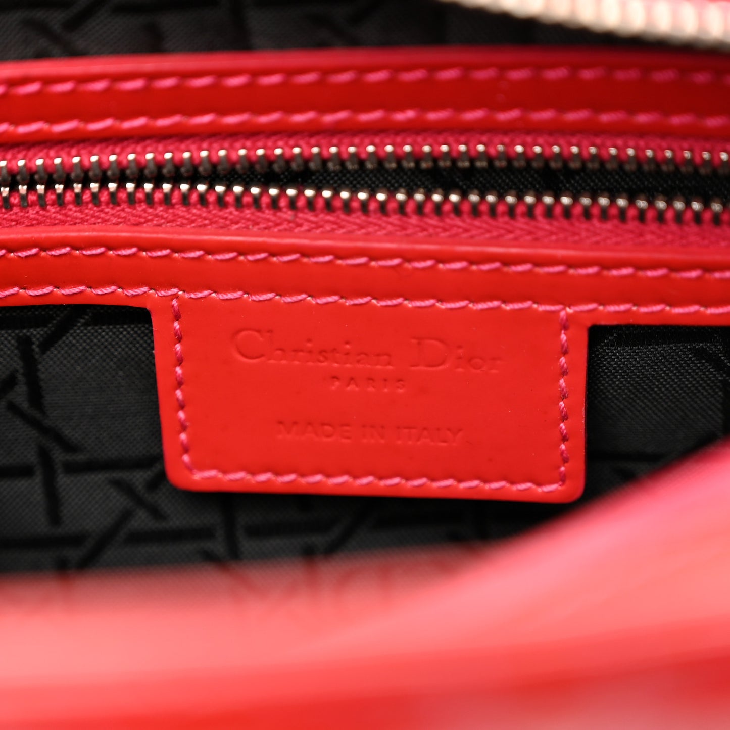 Patent Cannage Large Lady Dior Red