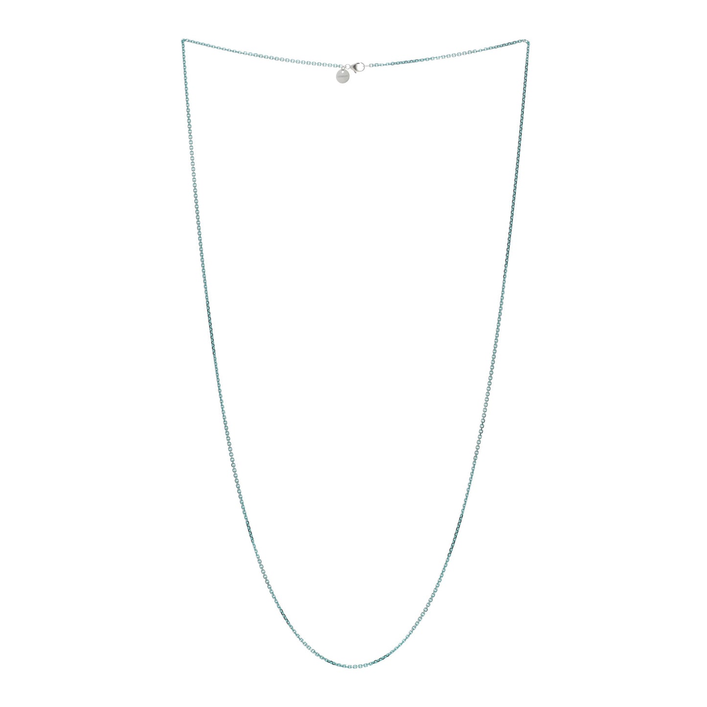 Sterling Silver Enamel 1.75mm Chain Necklace 30" Blue